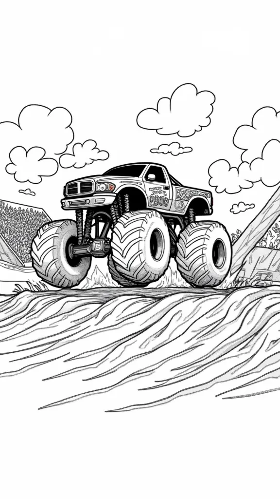 monster truck coloring page free